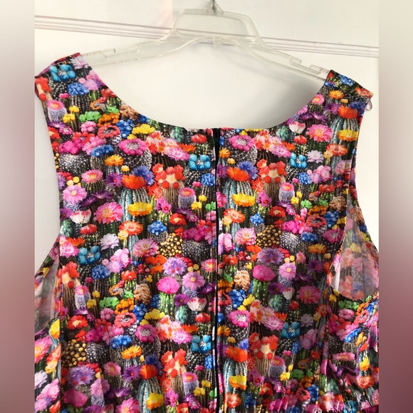 Retrolicious size 4X dress Cactus flowers Southwest bright colorful USA made - Picture 3 of 14